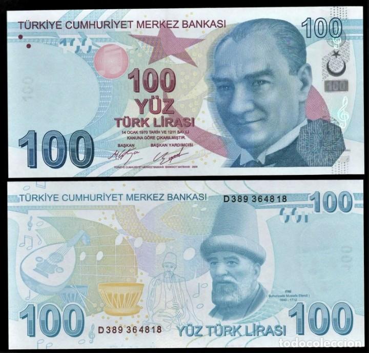 Billetes extranjeros: TURQUIA 100 LIRAS 2009 Pick 226c Prefijo 'D' SIN CIRCULAR