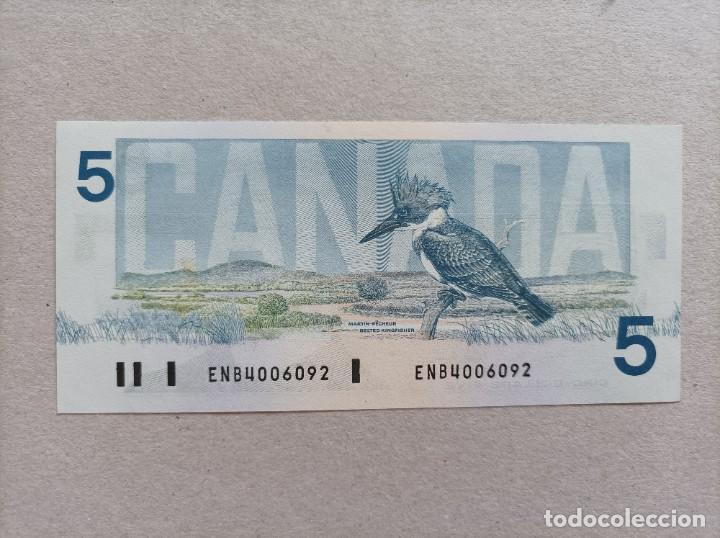 Billetes extranjeros: Billete de Canad&aacute; de 5 Dollar, a&ntilde;o 1986, UNC - Foto 1
