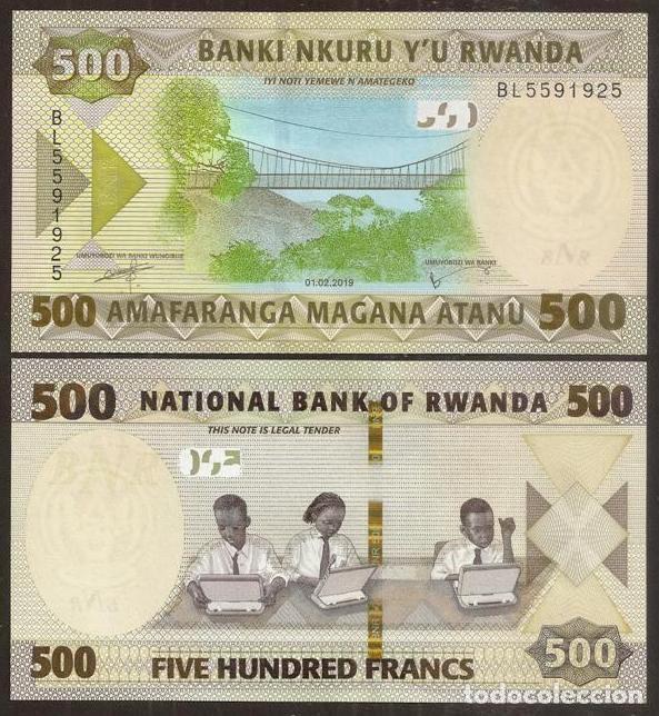 Billetes extranjeros: RWANDA (RUANDA). 500 Francos 1.2. 2019. S/C. - Foto 1