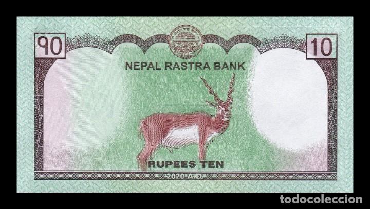 Billetes extranjeros: Nepal 10 Rupias 2020 Pick 77b Sc Unc - Foto 2