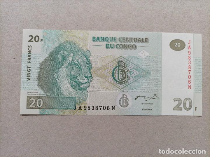 Billetes extranjeros: Billete de Congo de 20 francs del a&ntilde;o 2003, sc/plancha - Foto 1