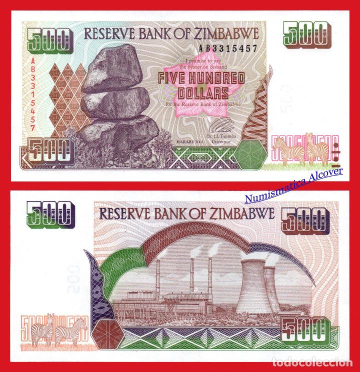Billetes extranjeros: ZIMBABWE 500 D&oacute;lares 2001 Pick 11 - SC - Foto 1