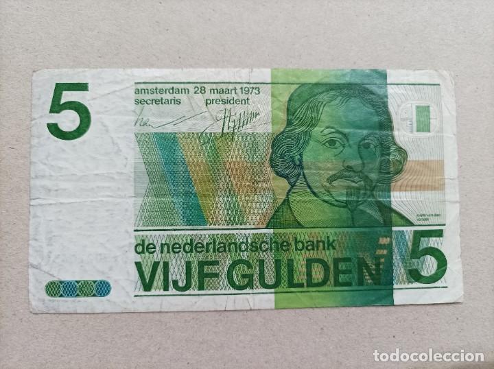 Billetes extranjeros: Billete de Holanda de 5 Gulden, a&ntilde;o 1973 - Foto 1