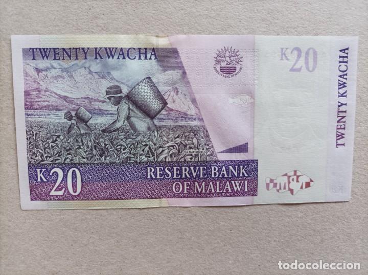Billetes extranjeros: Billete de Malawi 20 Kwacha, a&ntilde;o 1997, Uncirculated - Foto 2