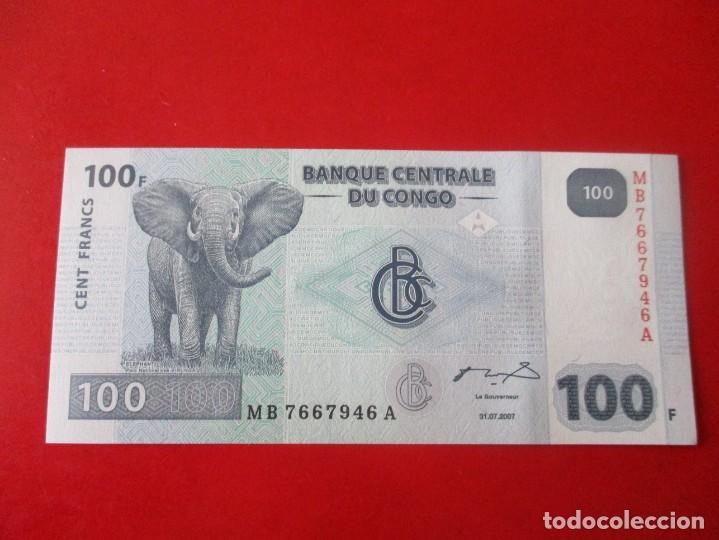 Billetes extranjeros: Congo billete de 100 francos 2007 sin circular - Foto 1