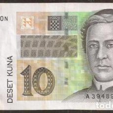 Billetes extranjeros: CROACIA. 10 KUNA 2001.