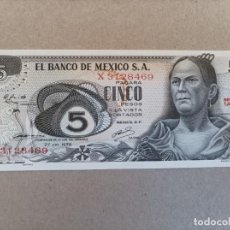 Billetes extranjeros: BILLETE DE MÉXICO DE 5 PESOS, AÑO 1972, UNC
