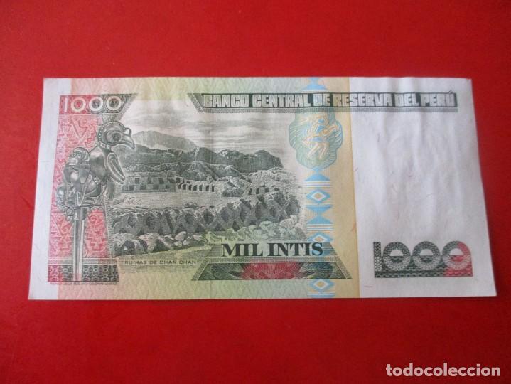 Billetes extranjeros: Peru billete de 1000 intis 1988 sin circular - Foto 2