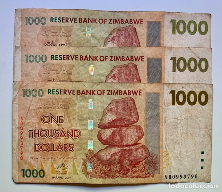 Billetes extranjeros: Billete ZIMBABWE 1000 Dolares 2007 - Foto 1