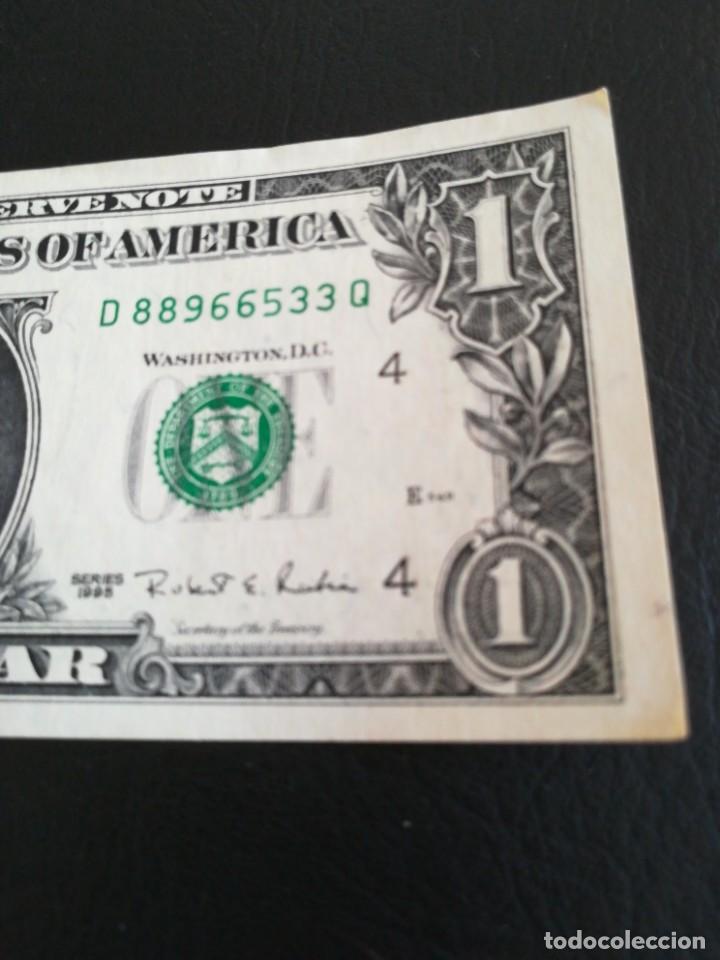 Billetes extranjeros: Billete 1 one dollar USA 1995 - Foto 4