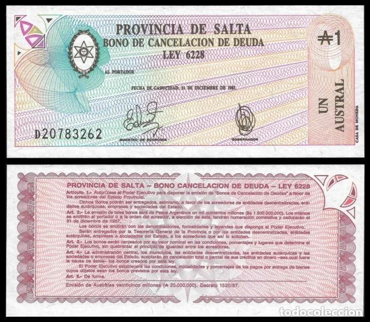 Billetes extranjeros: ARGENTINA - 1 AUSTRAL DE 1987 - SIN CIRCULAR - Foto 1
