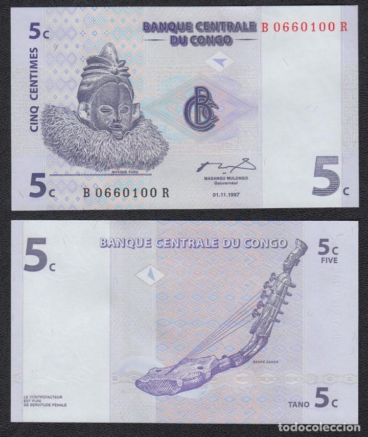 Billetes extranjeros: CONGO - 5 CENTIMOS DE 1997 - SIN CIRCULAR - Foto 1