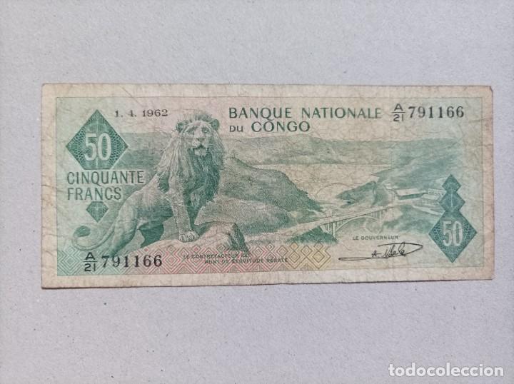 Billetes extranjeros: Billete de Congo de 50 francs, a&ntilde;o 1962 - Foto 1