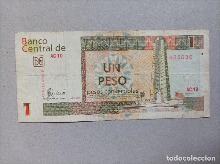 Billetes extranjeros: Billete de Cuba de 1 Peso a&ntilde;o 2007 - Foto 1