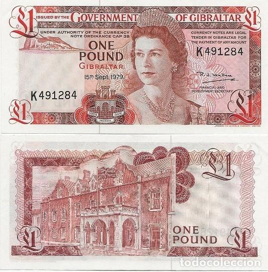 Billetes extranjeros: BILLETE 1 POUND GIBRALTAR 1979 - Foto 1