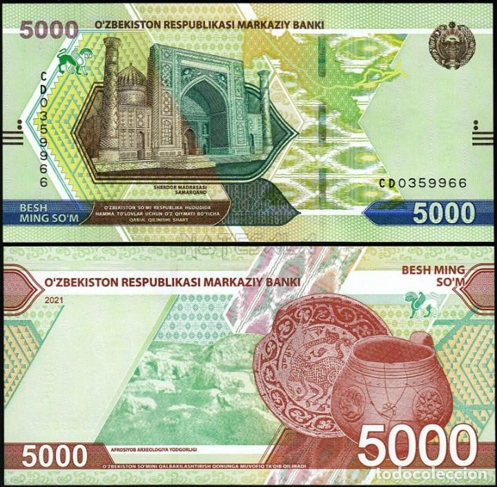 International Banknotes: UZBEKISTAN 5000 SOM 2021 Pick NEW SC / UNC