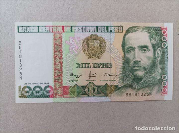 Billetes extranjeros: Billete de Per&uacute; de 1000 Intis, a&ntilde;o 1988, Uncirculated - Foto 1