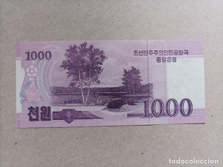 Billetes extranjeros: Billete de Corea del norte de 1000 won, a&ntilde;o 2018, Uncirculated - Foto 2