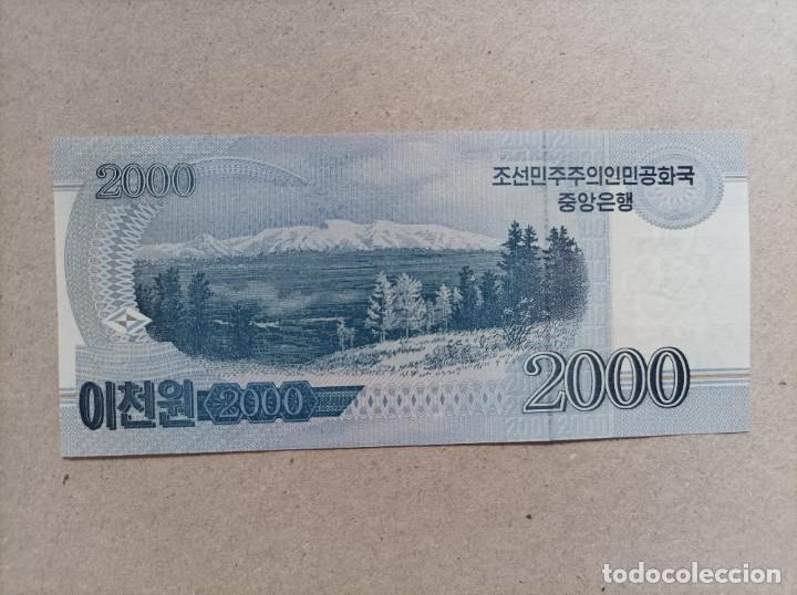 Billetes extranjeros: Billete de Corea del norte de 2000 won, a&ntilde;o 2018, Uncirculated - Foto 2