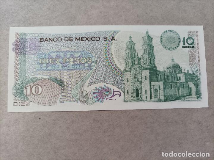 Billetes extranjeros: Billete de M&eacute;xico de 10 pesos 1977, UNC - Foto 2