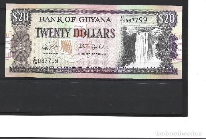 Billetes extranjeros: t386) GUYANA 20 DOLLARS 2008 - UNC - Foto 1