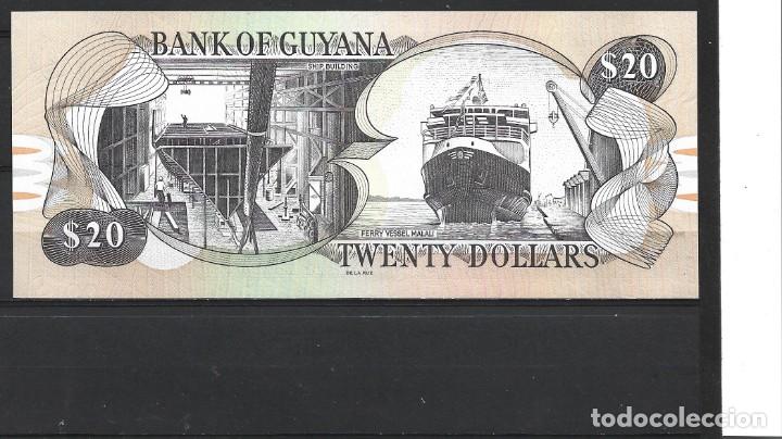 Billetes extranjeros: t386) GUYANA 20 DOLLARS 2008 - UNC - Foto 2