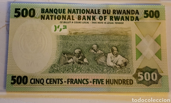 Billetes extranjeros: Billete de Rwanda 500 francos 2008 UNC - Foto 1