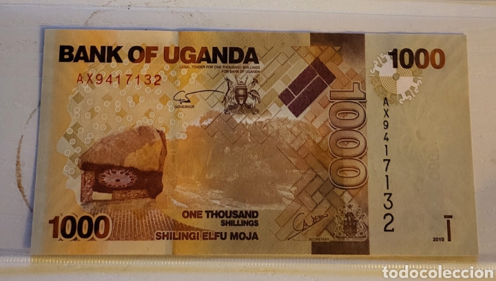 Billetes extranjeros: Billete de Uganda 1000 Shillings 2010 UNC - Foto 1