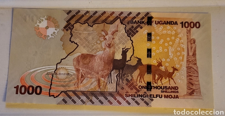 Billetes extranjeros: Billete de Uganda 1000 Shillings 2010 UNC - Foto 2