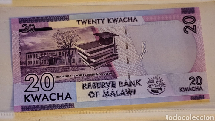 Billetes extranjeros: Billete de Malawi 2016 20 Kwacha UNC - Foto 3