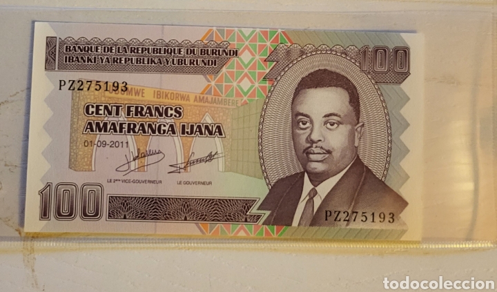 Billetes extranjeros: Billete de Burundi 2011 100 Francs UNC - Foto 1