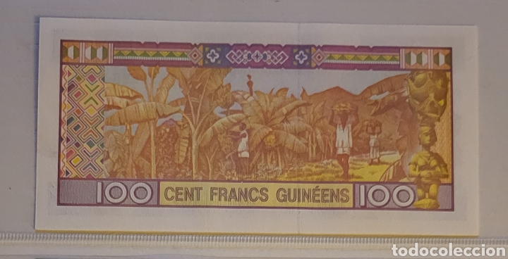 Billetes extranjeros: Billete de Guinea 1960 100 centro UNC - Foto 2