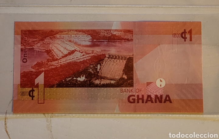 Billetes extranjeros: Billete de Ghana 2014 1 Ced&iacute; UNC - Foto 2
