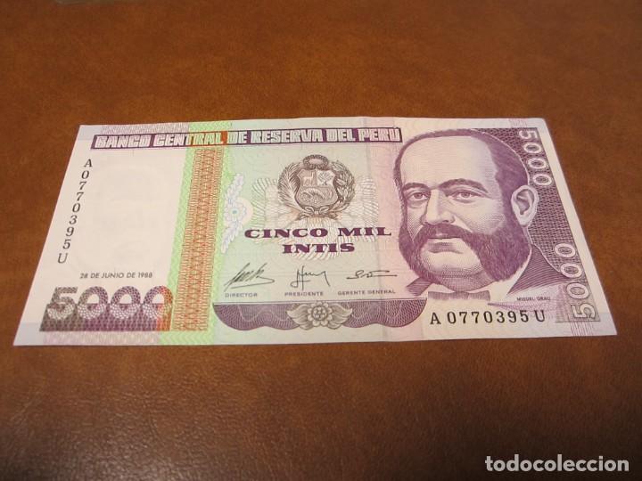 Billetes extranjeros: BILLETE DE 5000 INTIS DE PER&Uacute; DE 1988 - Foto 1