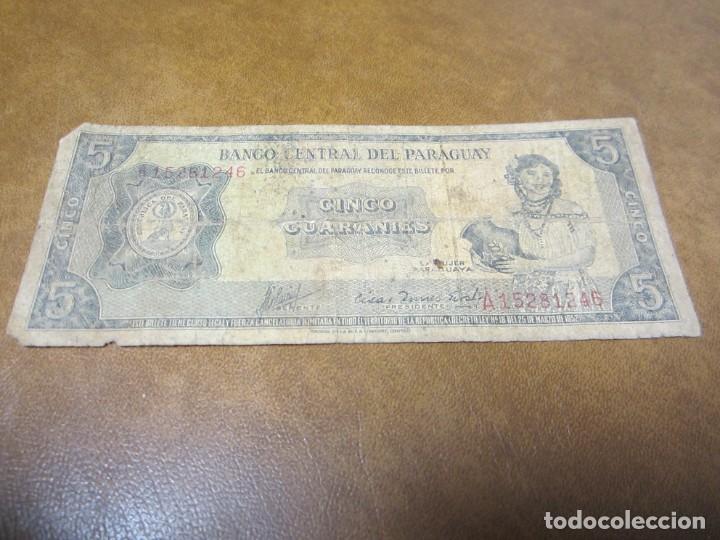 Billetes extranjeros: BILLETE DE 5 GUARANIS DE PARAGUAY - Foto 1
