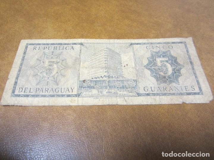Billetes extranjeros: BILLETE DE 5 GUARANIS DE PARAGUAY - Foto 2