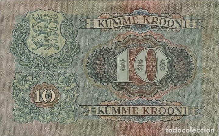Billetes extranjeros: BILLETE 10 KROONI, ESTONIA 1928 - Foto 2