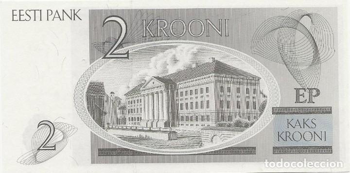 Billetes extranjeros: BILLETE 2 KROONI, ESTONIA 1991 - Foto 2
