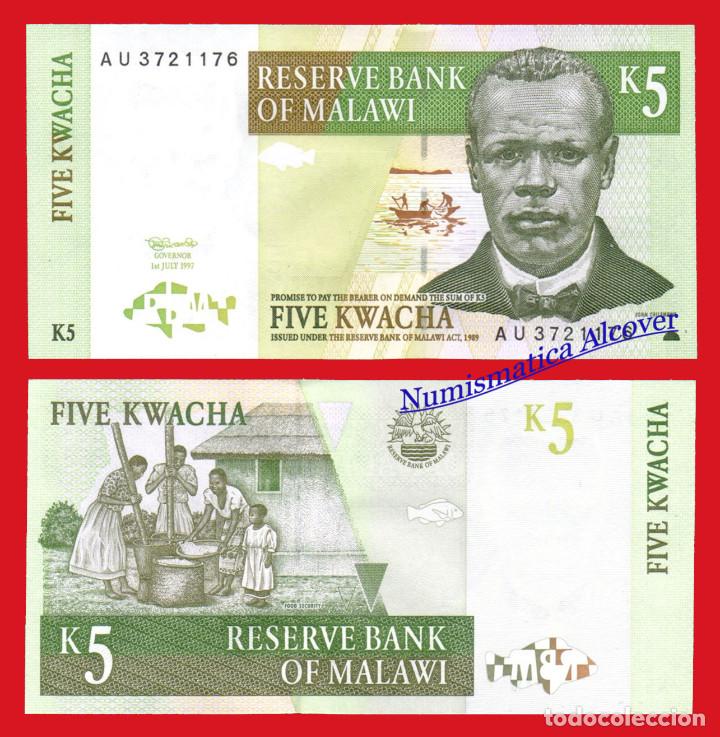 Billetes extranjeros: MALAWI 5 Kwacha 1997 Pick 36a - SC - Foto 1