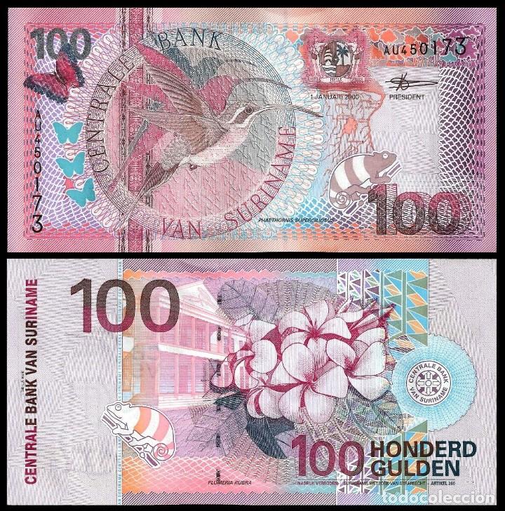 Billetes extranjeros: SURINAM 100 GULDEN 2000 Pick 149 SC / UNC - Foto 1