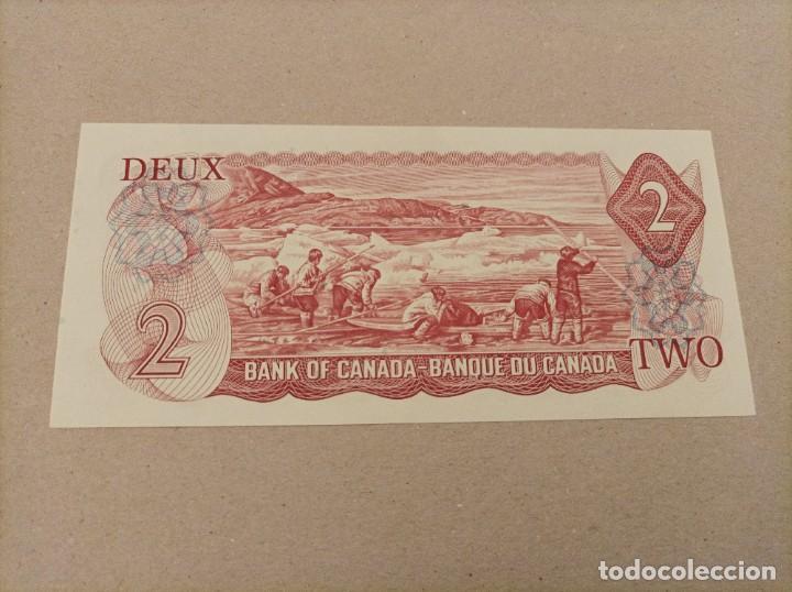 Billetes extranjeros: Billete de Canad&aacute; de 2 d&oacute;lares, del a&ntilde;o 1974, UNC - Foto 2
