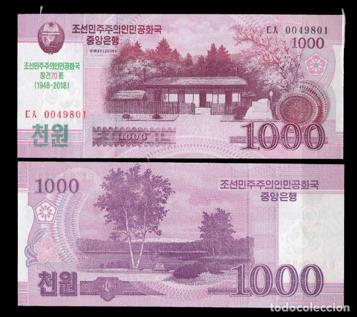 Billetes extranjeros: COREA DEL NORTE - 1000 WON DE 2018 - 70 ANIVERSARIO - SIN CIRCULAR - Foto 1