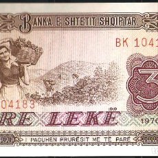 Banconote internazionali: ALBANIA, 3 LEKË 1976 P-41./ SIN CIRCULAR.. Lote 362375215