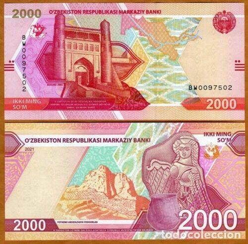 Billetes extranjeros: UZBEKISTAN - 2000 SUM DE 2021 - SIN CIRCULAR - Foto 1
