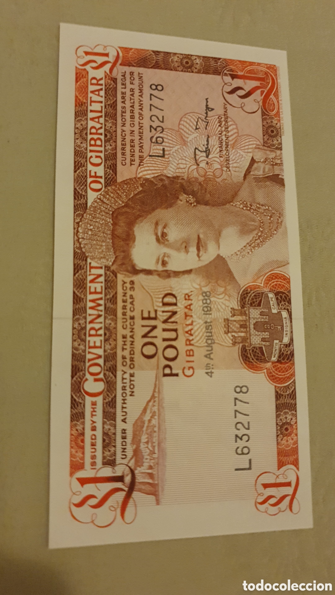 Billetes extranjeros: Billete Gibraltar %%%original - Foto 1