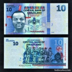 Billetes extranjeros: SWAZILAND 10 EMALANGENI 2010 PICK.36 UNC