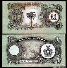 Billetes extranjeros: BIAFRA - 1 POUND DE 1968 / 69 -SIN CIRCULAR. Lote 364024901