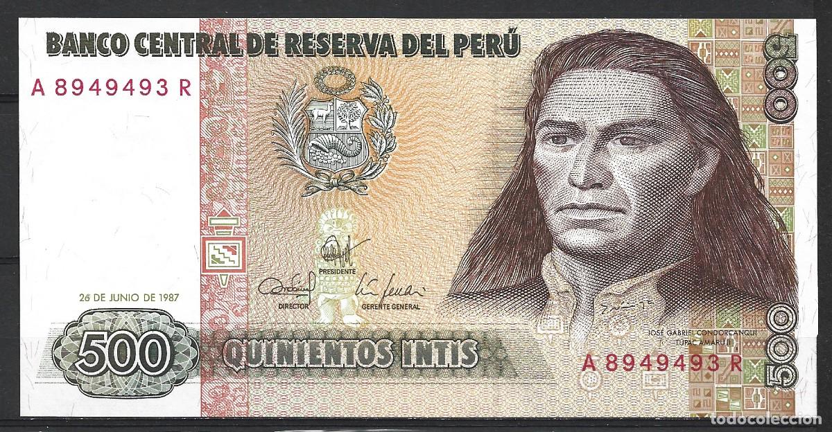 Billetes extranjeros: t458) PER&Uacute; 500 INTIS Jun.1987 - UNC - Foto 1