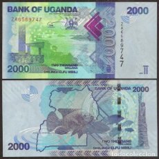 Billetes extranjeros: UGANDA. 2000 SHILLINGS 2021. S/C. FAUNA. PECES. SERIE ZA - REPOSICION.. Lote 364426901