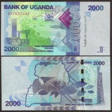 Billetes extranjeros: UGANDA. 2000 SHILLINGS 2021. S/C. FAUNA. PECES.. Lote 364426936